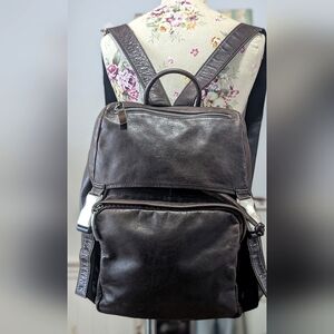 Dash Brown Genuine Leather Backpack